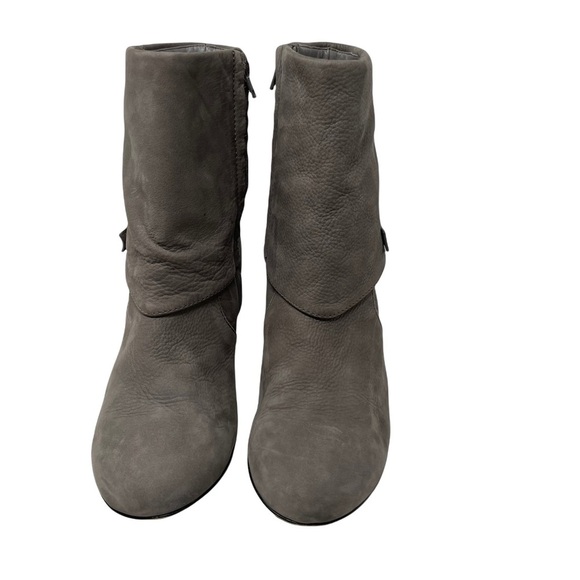 Theory Gray Nubuck Leather Ankle Zip Booties Size 40 US 10 - Picture 2 of 13